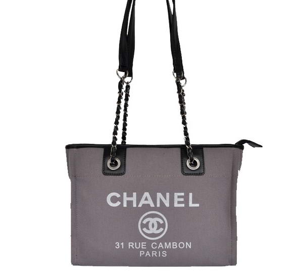 Replica Chanel Small Canvas Tote Shopping Bag A66939 Grey On Sale